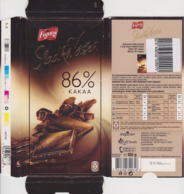 Figaro Sladka Vasen 1 horka 86 kakaa 161 kcal