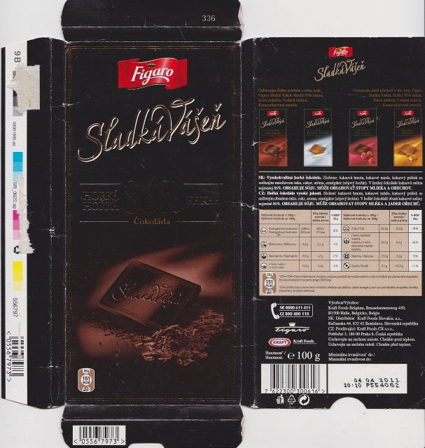 Figaro Sladka Vasen 4 horka 86 kakaa 151kcal