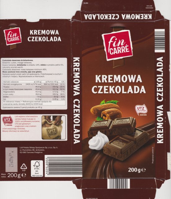 Fin Carre srednie 1 kremowa czekolada utz