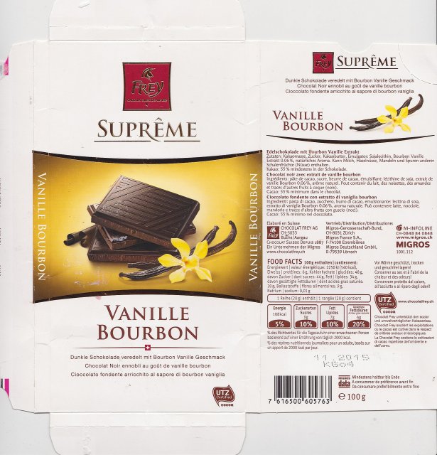 Frey pion Supreme 1 Vanille Bourbon UTZ