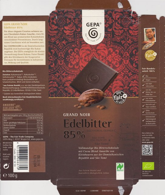 Gepa 1 Grand noir edelbitter 85