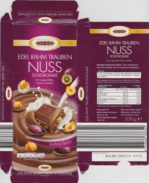 Goutier Edel Rahm Trauben Nuss
