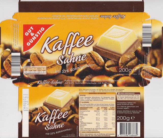 Gut&Gunstig Kaffee Sahne 138kcal