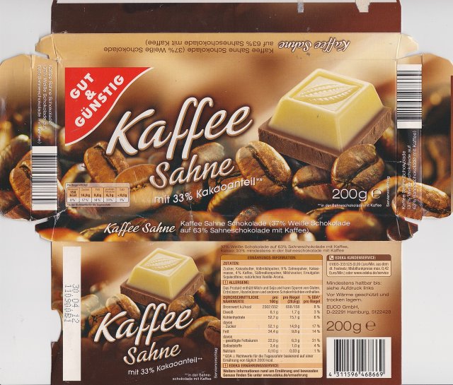 Gut&Gunstig Kaffee Sahne 158kcal