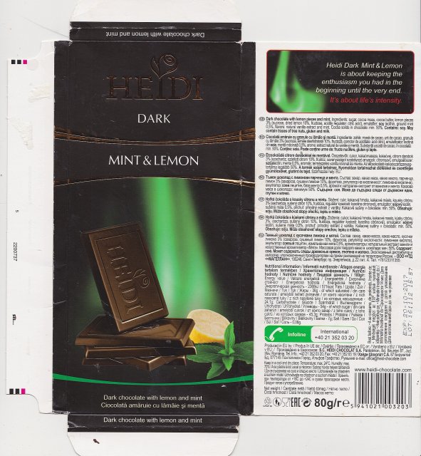 Heidi srednie dark Mint & Lemon