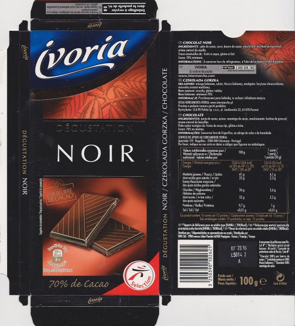 Ivoria Noir degustation 56kcal selection