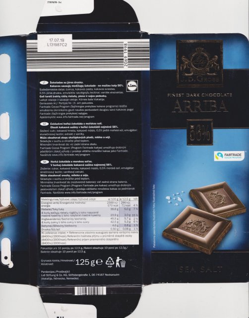 J D Gross Arriba 56 sea salt fairtrade
