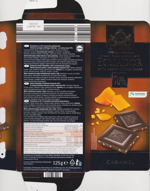 J D Gross Ecuador 70 caramel fairtrade