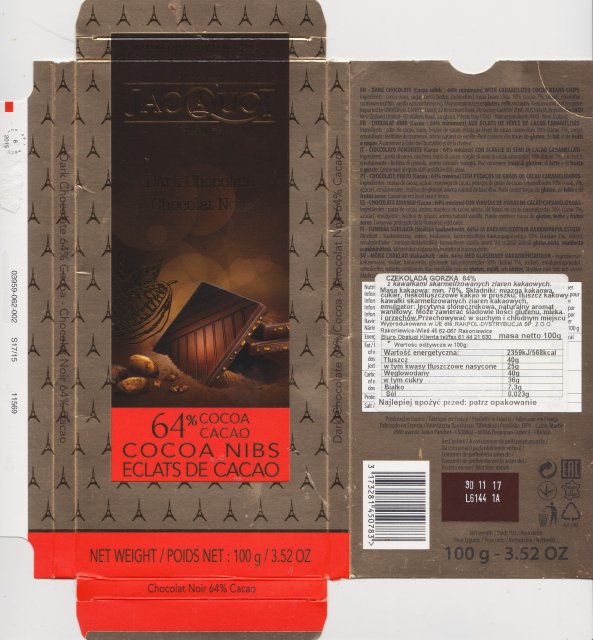 Jacquoi 64 cocoa nibs