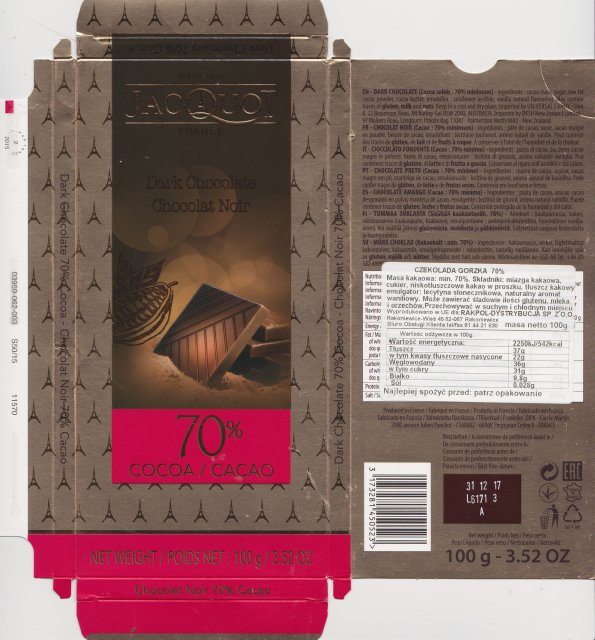 Jacquoi 70 cocoa
