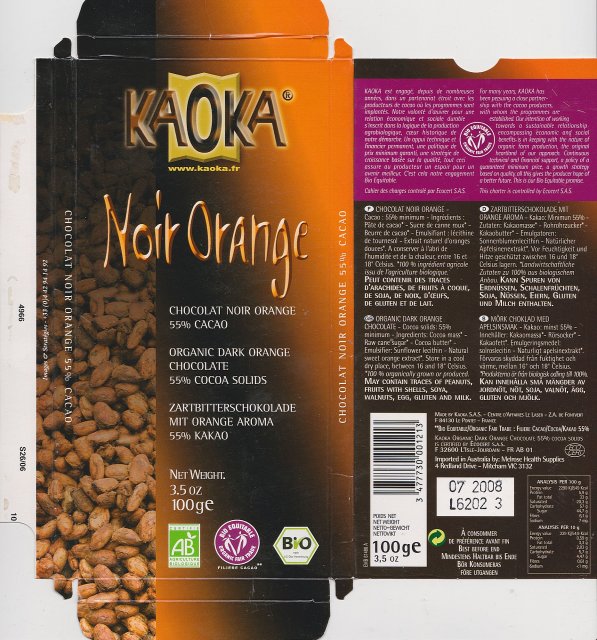 Kaoka noir orange