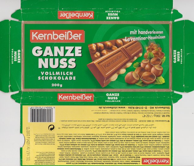 Kernbeisser srednie poziom 1 vollmilch ganze nuss mit handverlesenen