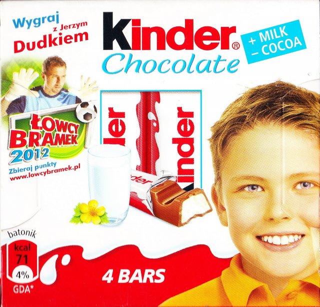 Kinder Chocolate kwadrat zolta lowcy bramek_cr