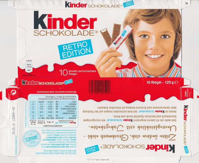 Kinder Chocolate prostokat paski retro edition 71kcal K | boxes | |