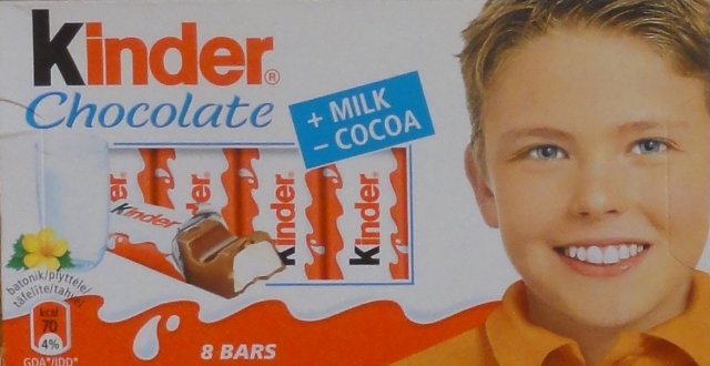 Kinder Chocolate prostokat zolta milk cocoa 70 kcal_cr