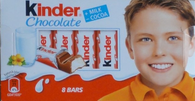 Kinder Chocolate prostokat zolta milk cocoa 71 kcal_cr