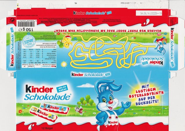Kinder Schokolade duze wiosna zajac
