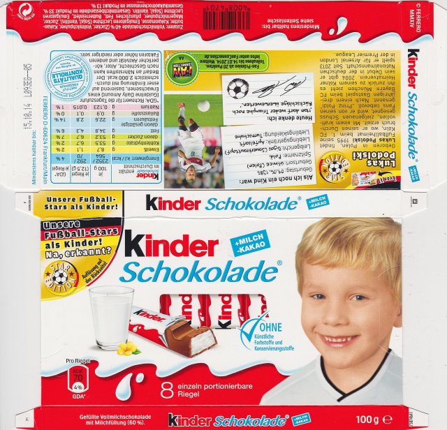 Kinder Schokolade prostokat Star Edition 70kcal ohne 4