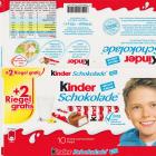 Kinder Schokolade prostokat niebieska 70kcal ohne 2 Riegel gratis