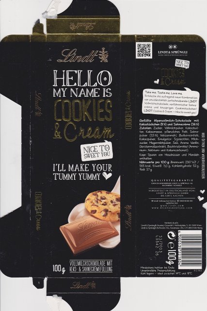 Lindt Hello Cookies Cream