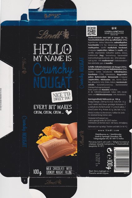Lindt Hello Crunchy Nougat
