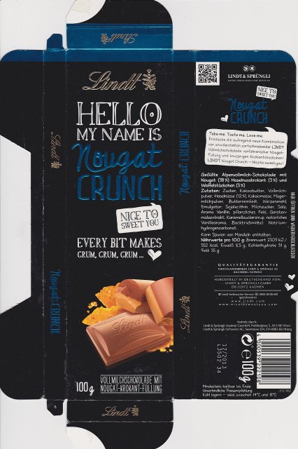 Lindt Hello Nougat Crunch