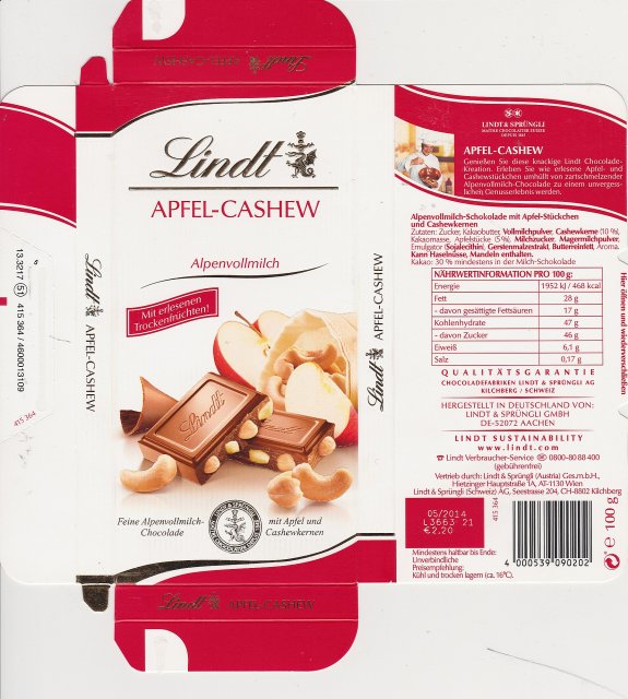 Lindt male pion 1 Apfel cashew