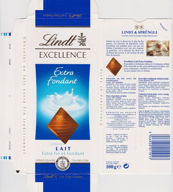 Lindt srednie Excellence 2 a Extra Fondant Lait