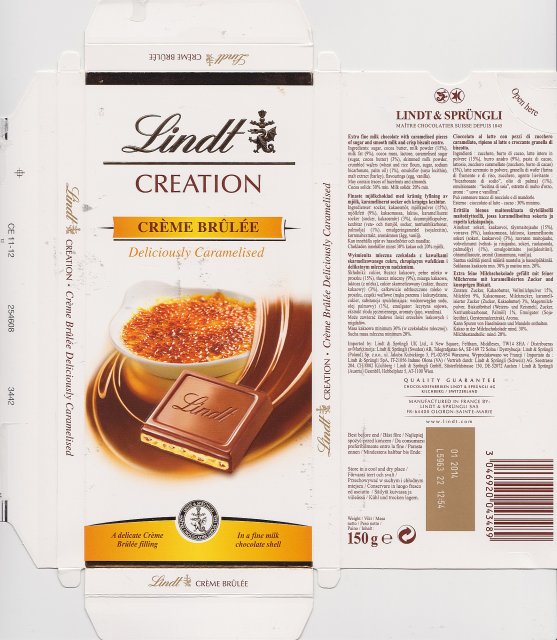 Lindt srednie creation creme brulee