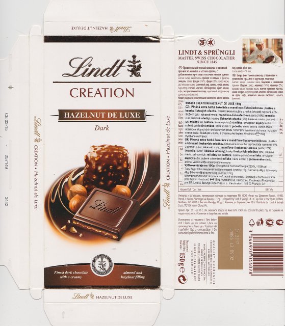 Lindt srednie creation hazelnut de luxe dark