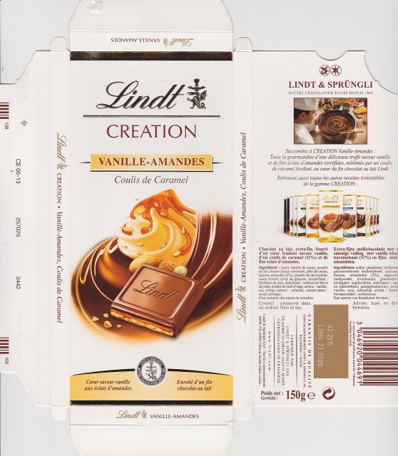 Lindt srednie creation vanille-amandes