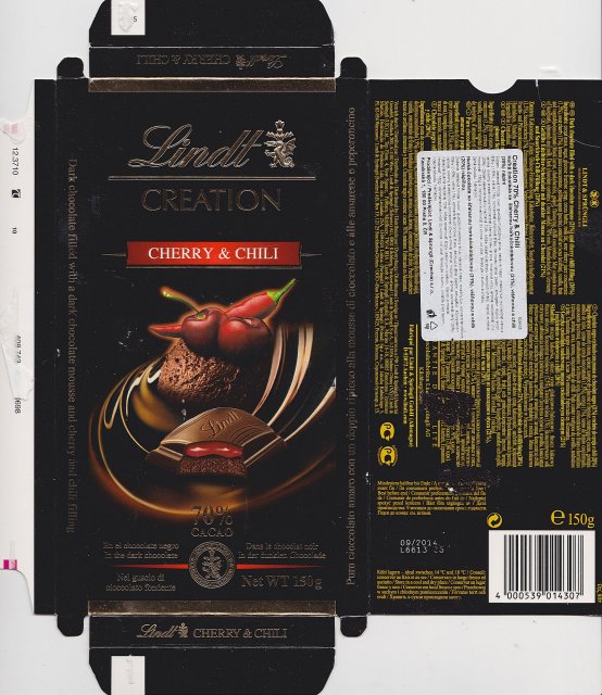 Lindt srednie czarne creation cherry chili
