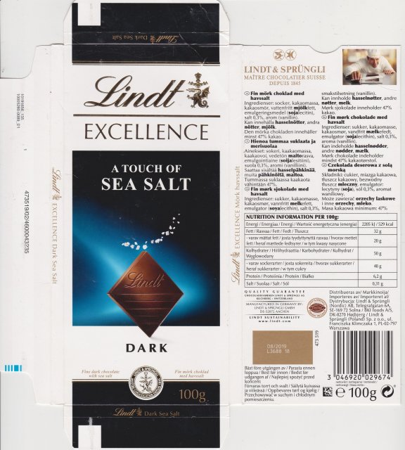 Lindt srednie excellence 1 a touch of sea salt dark fine dark