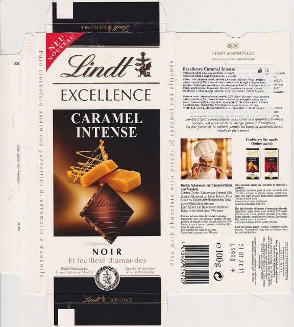Lindt srednie excellence 1 caramel intense noir neu