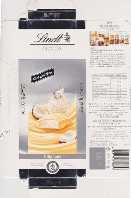 Lindt waskie cocos