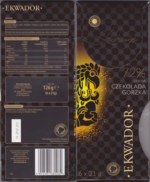Luxima Premium 5 gorzka 72 ekwador