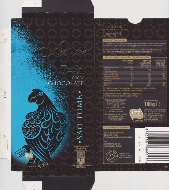 Luxima Premium 6 74 cocoa Sao Tome