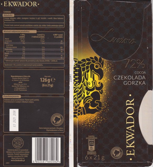 Luxima z1 gorzka 72 ekwador