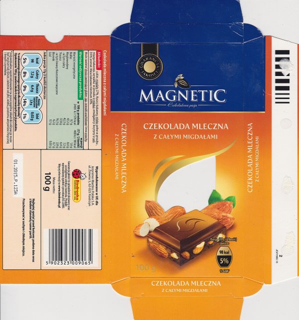 Magnetic mleczna z calymi migdalami 98kcal