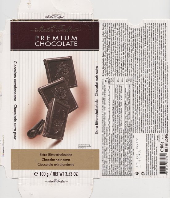 Maitre truffout pion 1 premium chocolate extra bitterschokolade