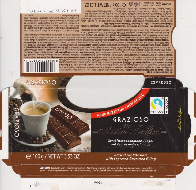 Maitre truffout poziom grazioso Espresso neue rezeptur fairtrade