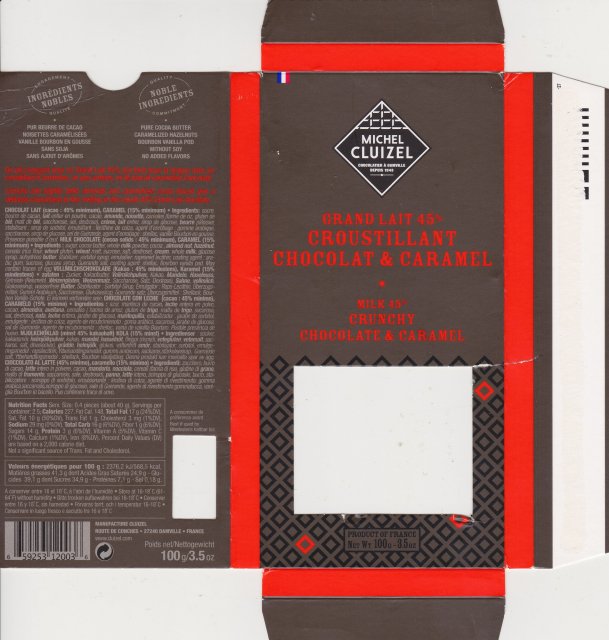 Michel Cluizel 3 grand lait 45 croustillant chocolat caramel