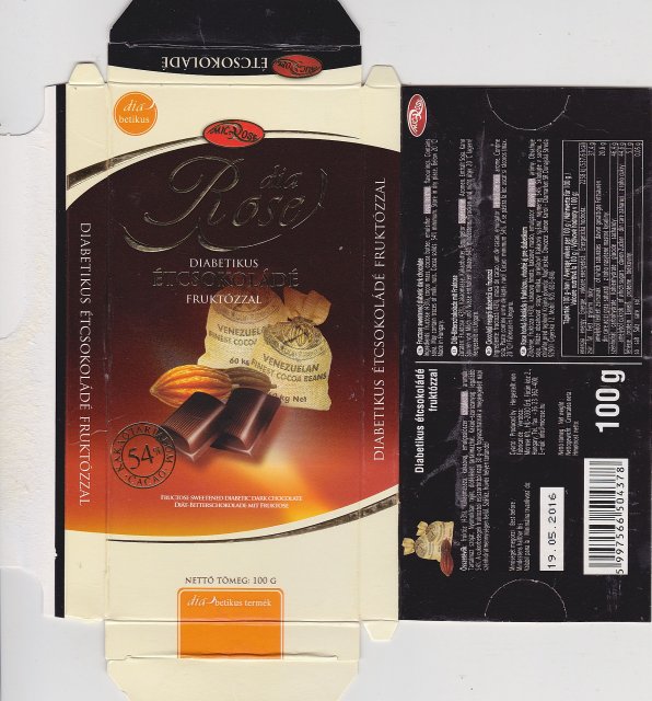 Microse HU diabetikus etcsokolade fruktozzal 54 cacao