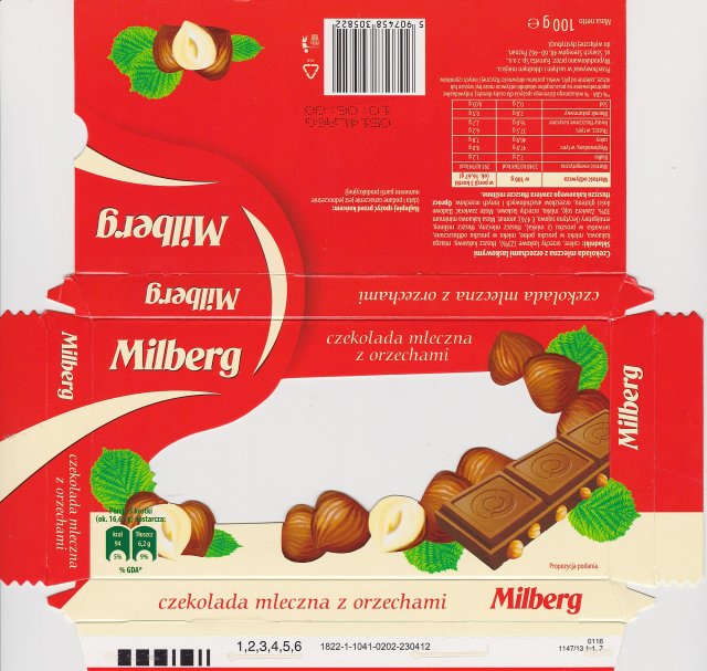 Milberg mleczna z orzechami 94kcal