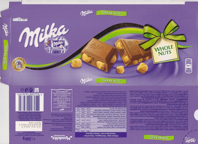 Milka duze 7 kokarda whole nuts 155kcal