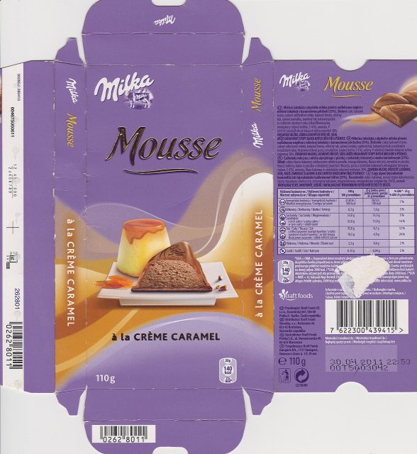 Milka male Mousse a la creme Caramel