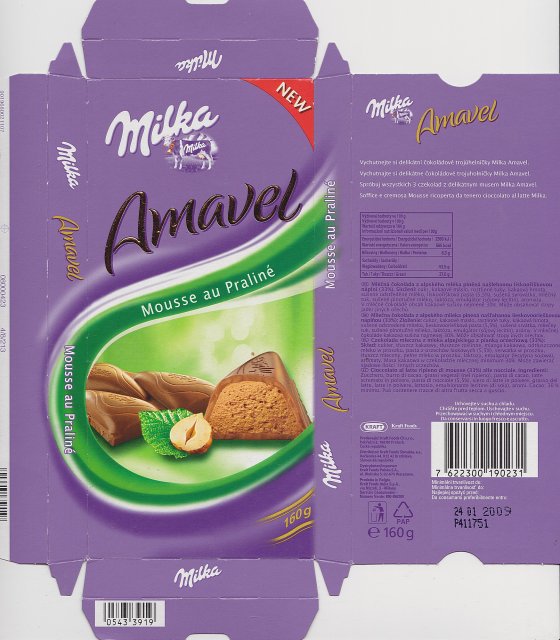 Milka srednie Amavel wstazka Mousse au Praline new