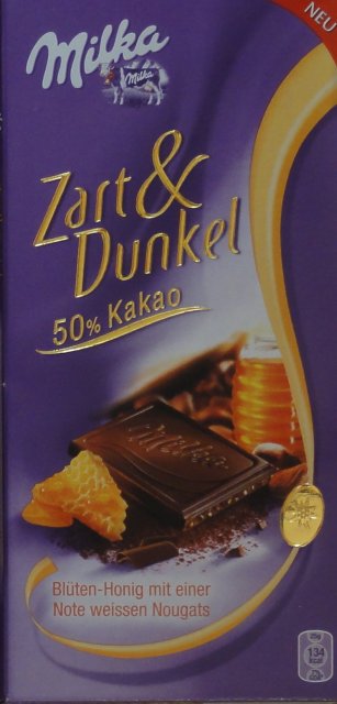 Milka srednie Amavel zart & dunkel 50 kakao bluten honig mit einer note weissen nougats_cr