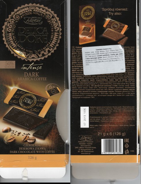 Millano Baron DelicaDore dark arabica coffee 50