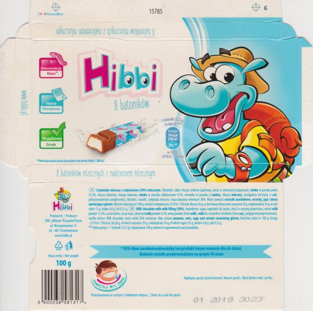 Millano Hibbi 70kcal 8 batonikÃ³w mam receptura smak